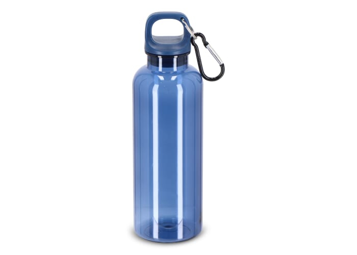 Bouteille publicitaire R-PET 500 ml à mousqueton Noa Transparent bleu foncé